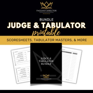 Pageant Judge & Tabulator Bundle - Planilhas de pontuação - Tabulator Masters - Recurso do diretor do concurso - Download digital para impressão