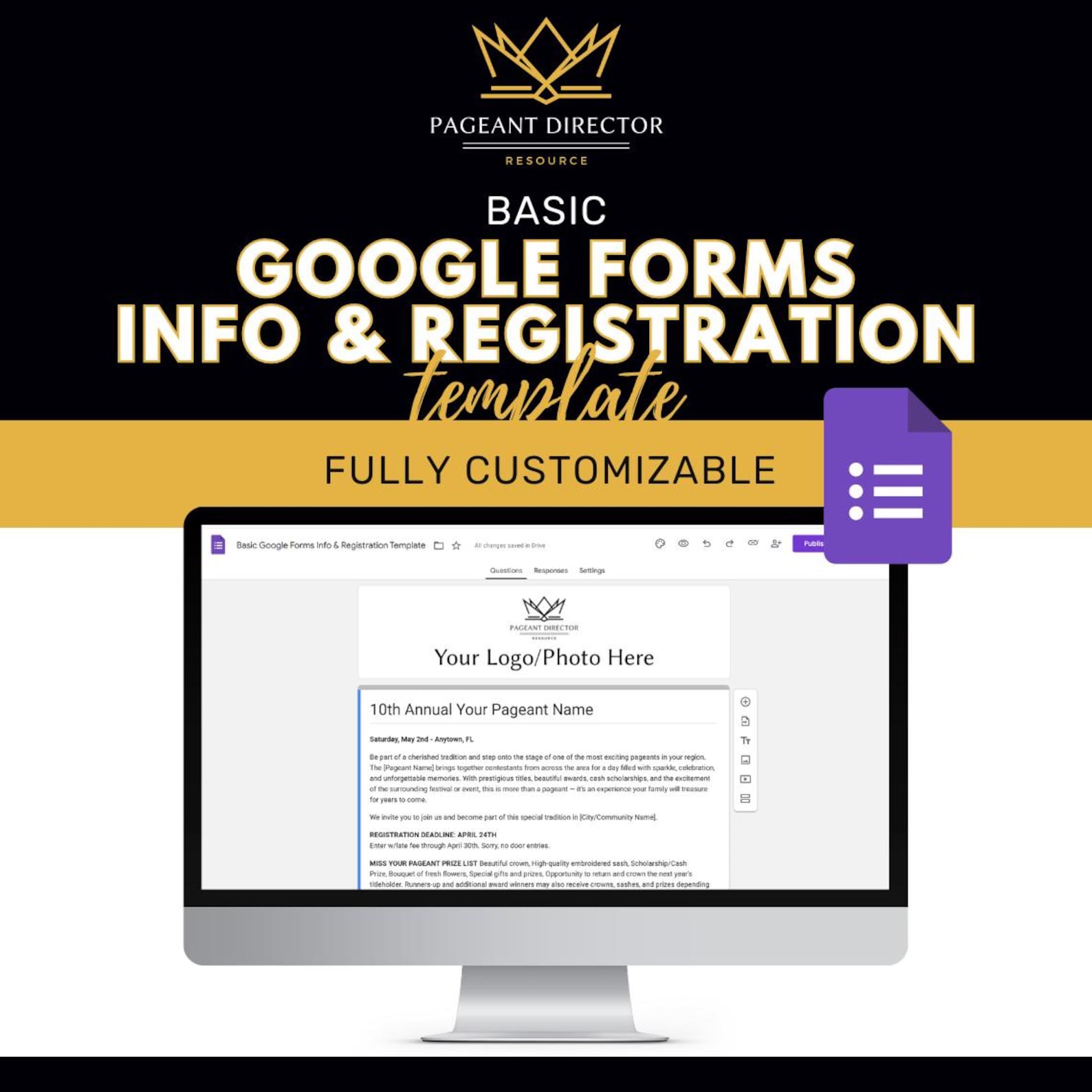 Basic Google Forms Pageant Info & Registration Template - Pageant ...