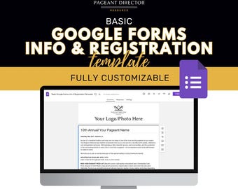 Basic Google Forms Pageant Info & Registration Template - Pageant Director Resource - Digital Download