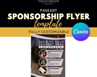 Pageant Sponsorship Flyer - Pageant Director Resource - Customize in Canva