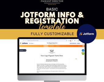 Basic Jotform Pageant Info & Registration Template - Pageant Director Resource - Digital Download