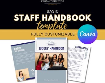 Pageant Staff Handbuch - Pageant Dirigent Ressourcen - Anpassen in Canva
