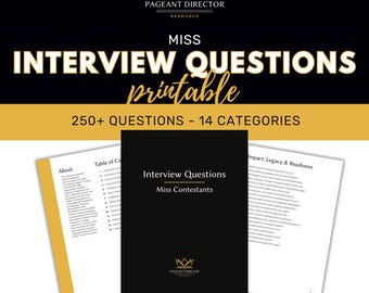Interview Questions - Miss Appropriate - Pageant Director Resource