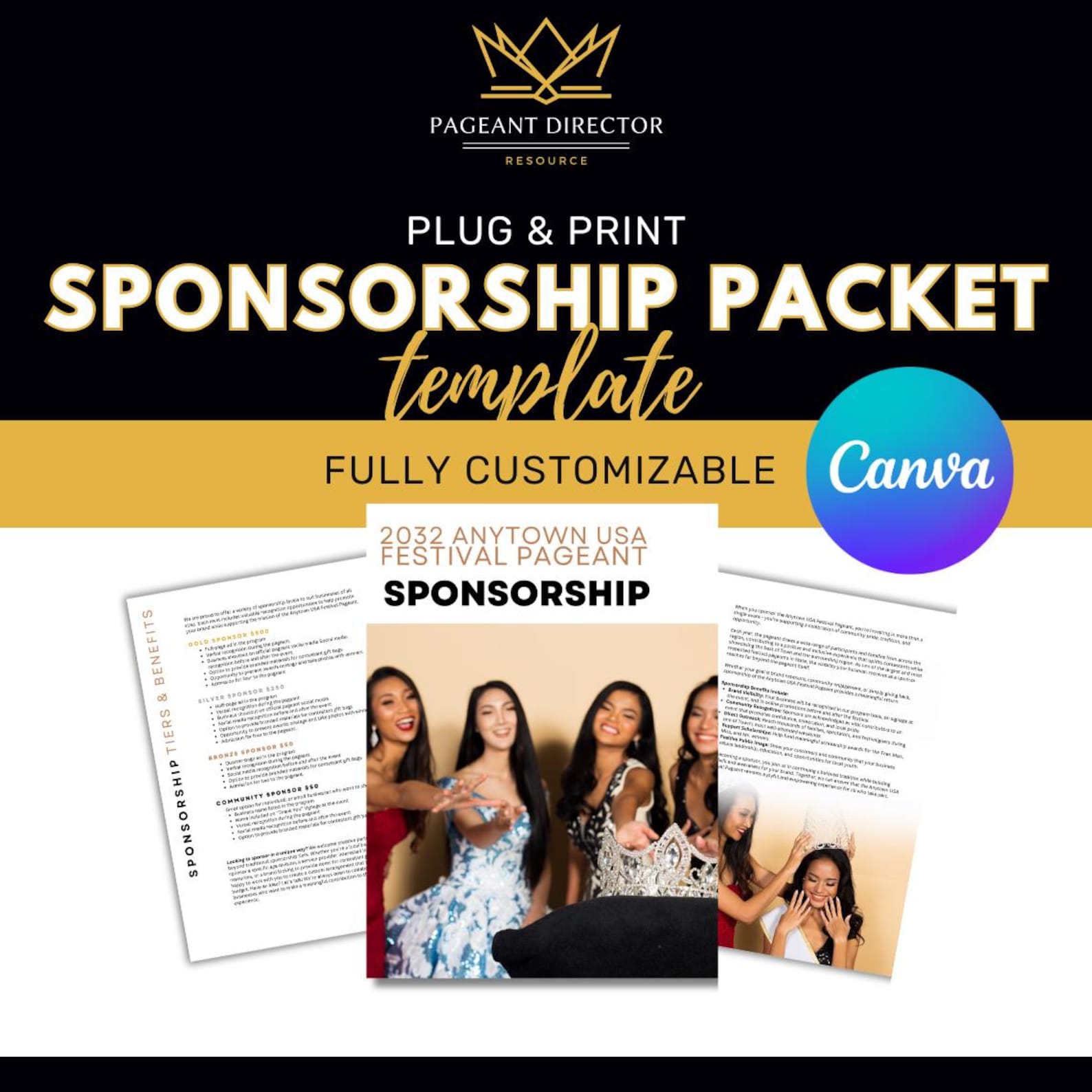 Pageant Sponsorship Packet - Pageant Director Resource - Customize in ...