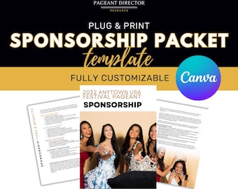 Pageant Sponsorship Packet - Pageant Director Resource - Customize in Canva