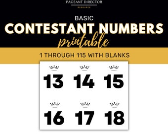 Pageant Contestant Numbers Pageant Director Resource Digital