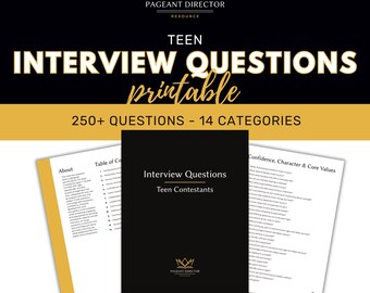 Interview Questions - Teen Appropriate - Pageant Director Resource