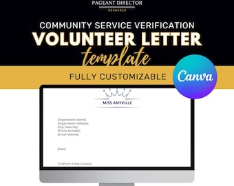 Vorlage für das Schreiben über die Bestätigung des Ehrenamts für soziale Projekte - Individuell anfertigen in Canva
