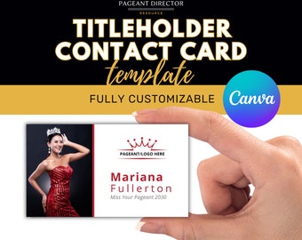 Titleholder Contact Card - Pageant Director Resource - Customize in Canva