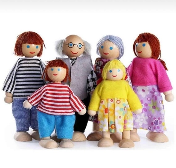Wooden dollhouse cheap people