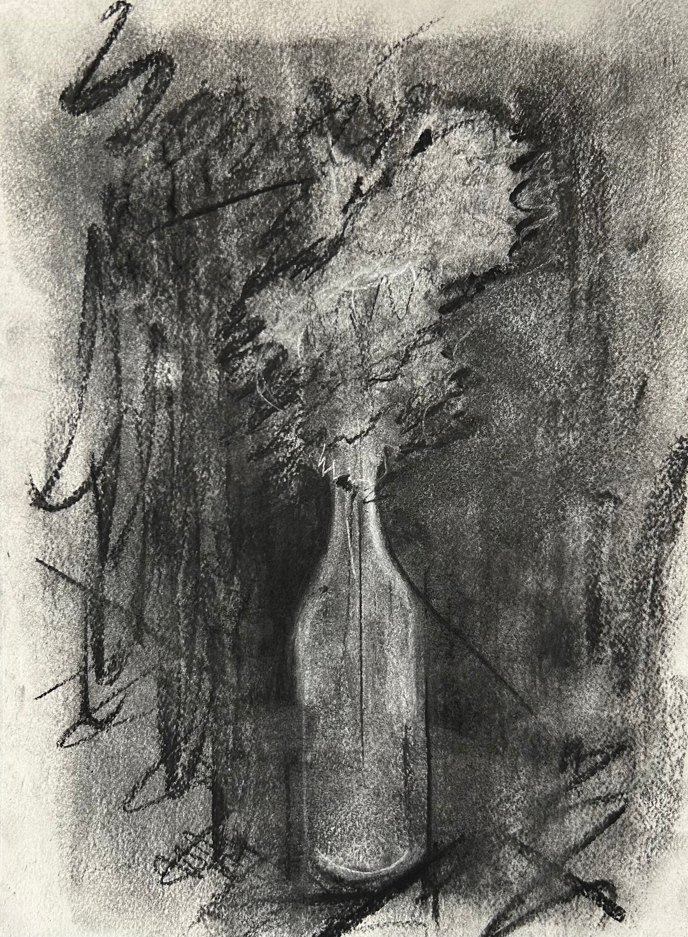 Charcoal Flower Drawing (framed) Etsy