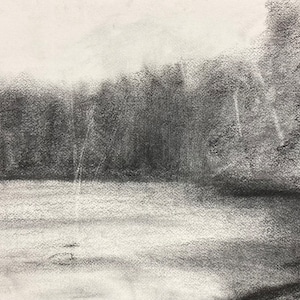 Bolton Lake in Rain (framed)