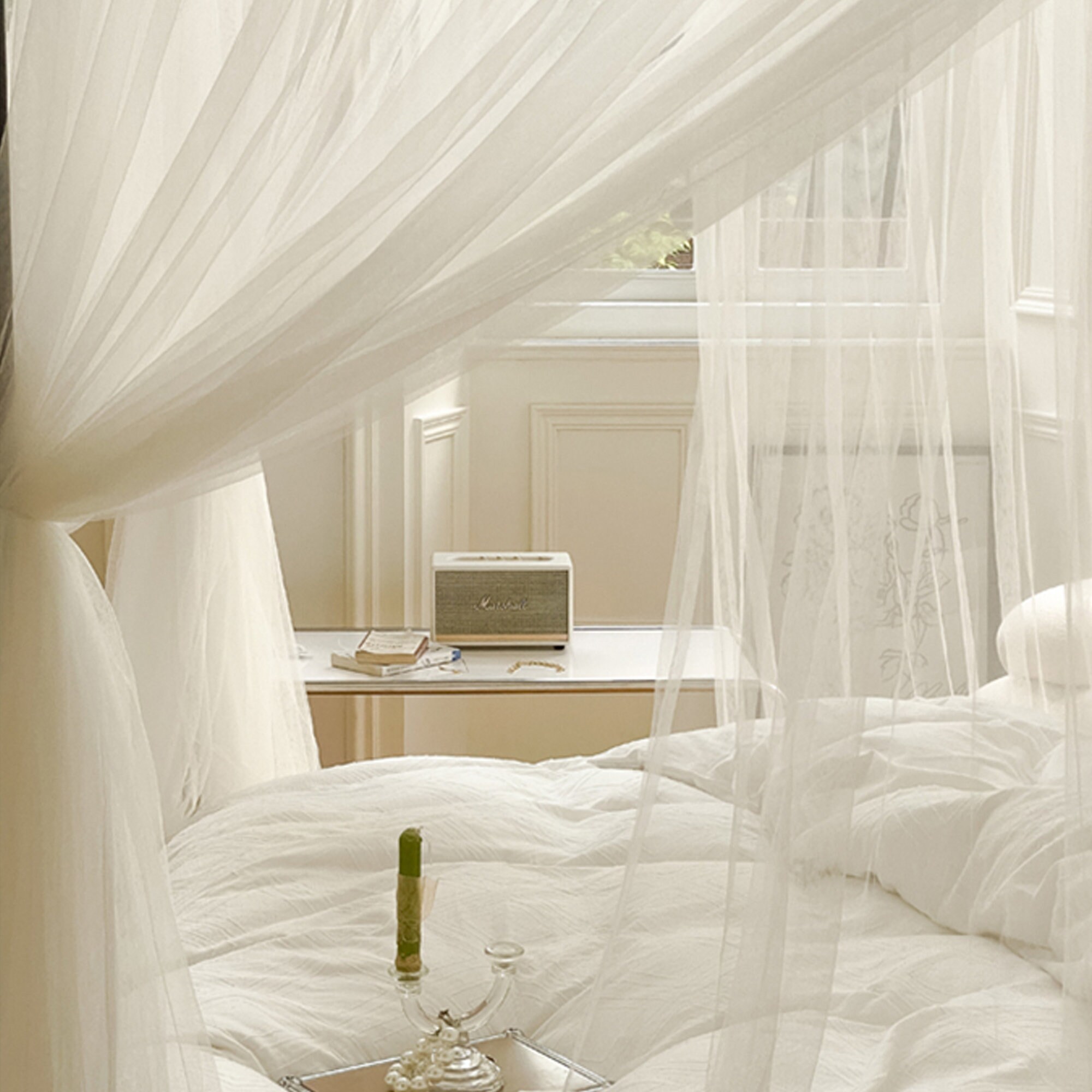 White Lace Canopy Bed Cover, Girl Bed Curtain, Dust and Mosquitoproof Bed Canopy Etsy