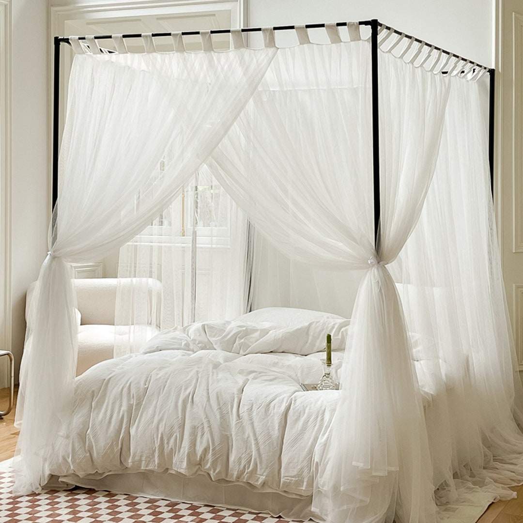 White Lace Canopy Bed Cover, Girl Bed Curtain, Dust and Mosquitoproof Bed Canopy Etsy