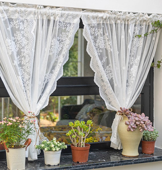 Kitchen lace curtain deals