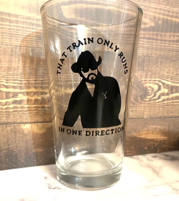 Pint Glass Whiskey Glass Rip YellowStone Gift YellowStone Train Station