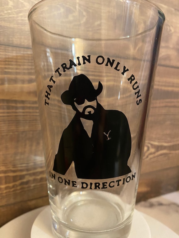 Pint Glass Whiskey Glass Rip YellowStone Gift YellowStone Train Station