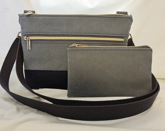 Waxed Canvas Crossbody, Shoulder Bag, Waxed Canvas Hand Bag, with FREE matching Pouch,  Purse