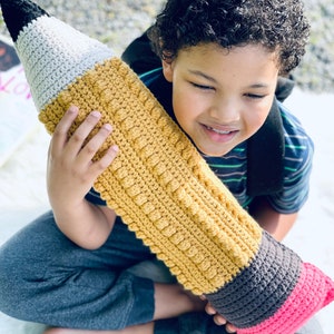 Crochet pencil pillow, Classroom Decor, Homeschool Room Decor, Teacher Gift, Yellow Pencil Pillow, Blue Pencil Pillow, Back to School