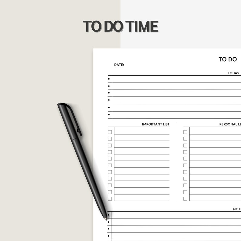 Personal List Daily to Do List Printable | Work Personal Planner & Categorized Task ...