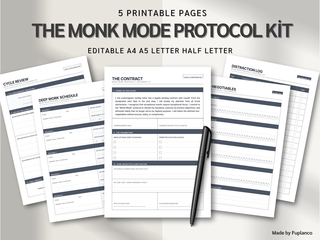 Monk Mode Protocol | Deep Work Schedule | Dopamine Detox | 31 Day Habit ...