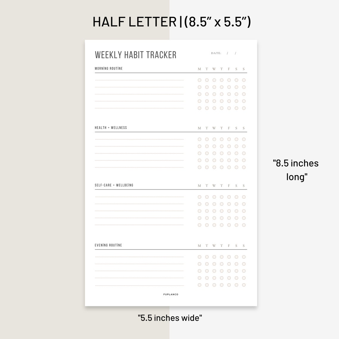 Weekly Habit Tracker Printable | Morning & Evening Routine Checklist ...