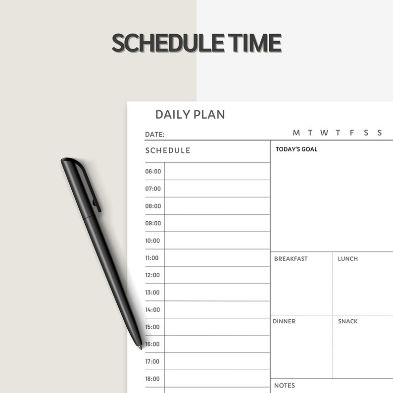 24 Hour Daily Planner Printable, Hourly Planner, Military Time Plan ...