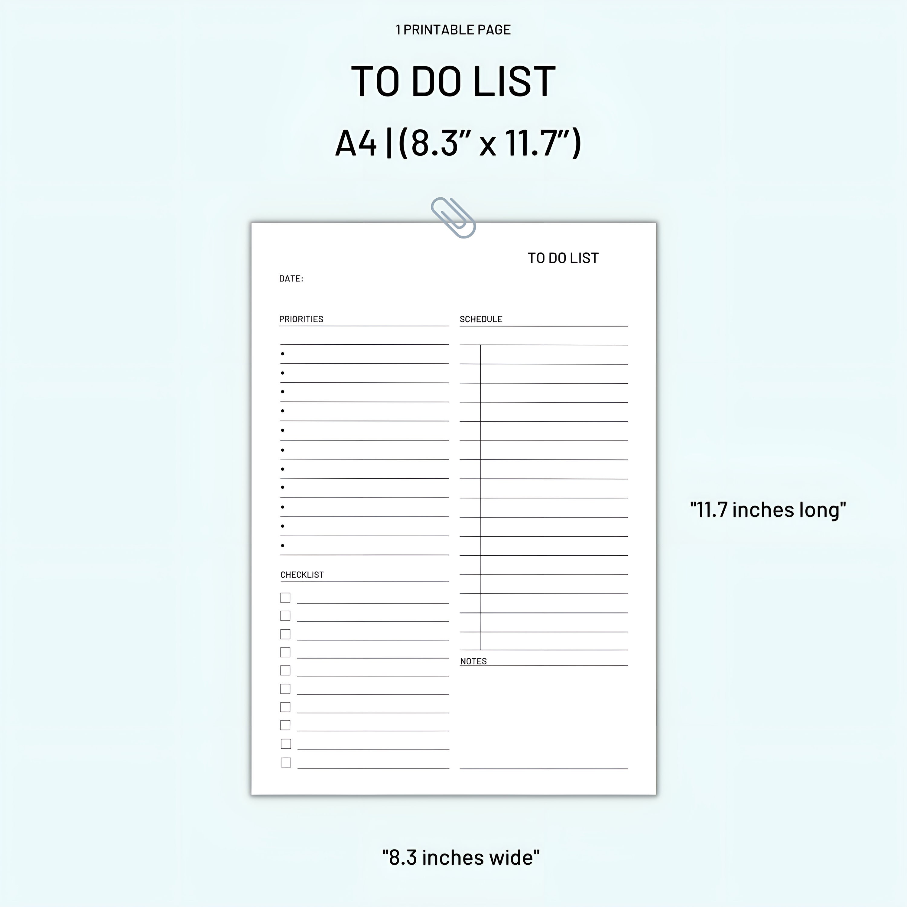 Daily Checklist Printable & Fillable Daily to Do List - Etsy