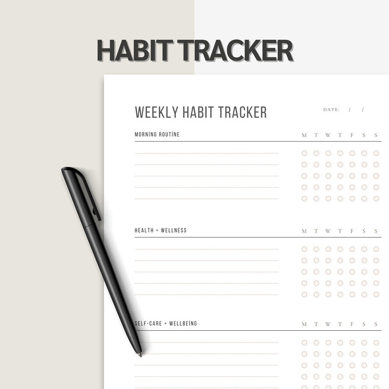 Weekly Habit Tracker Printable | Morning & Evening Routine Checklist ...