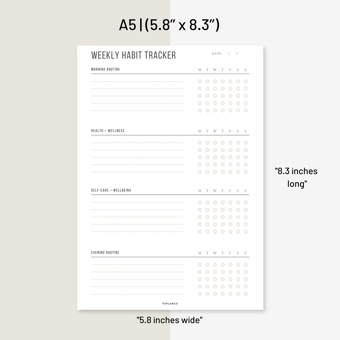 Weekly Habit Tracker Printable | Morning & Evening Routine Checklist ...