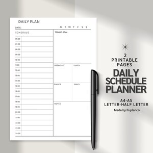 24 Hour Daily Planner Printable, Hourly Planner, Military Time Plan ...