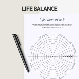 Life Balance Circle Planner Printable , Printable routine, Life balance Paper, Master Your Habits,Instant Download, A4/A5/Letter/Half Size image 3