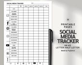 Social Media Analytics Tracker | Long Term Growth Log & Engagement Planner