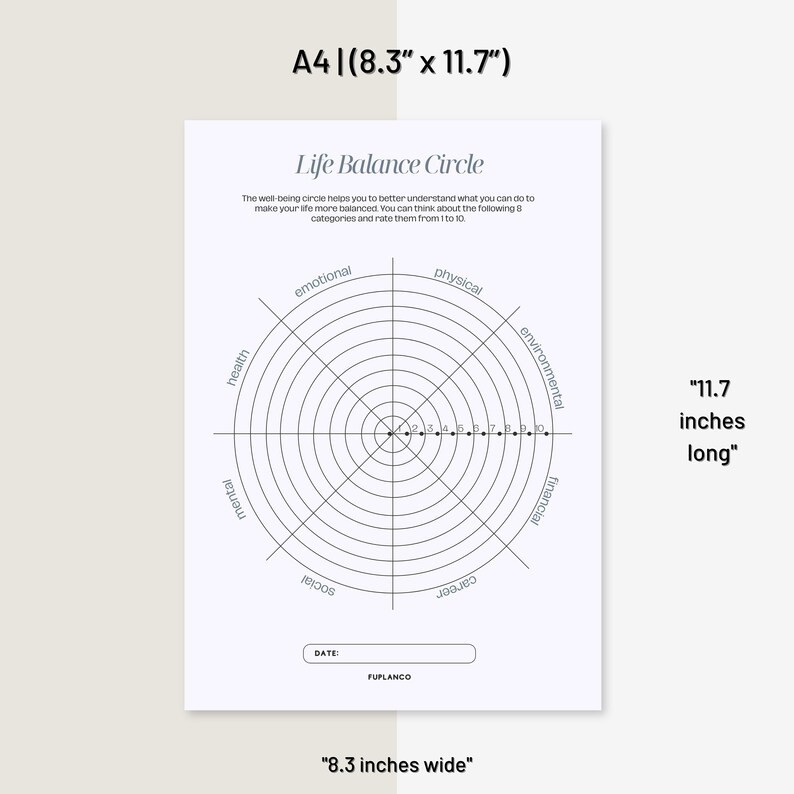 Life Balance Circle Planner Printable , Printable routine, Life balance Paper, Master Your Habits,Instant Download, A4/A5/Letter/Half Size image 4