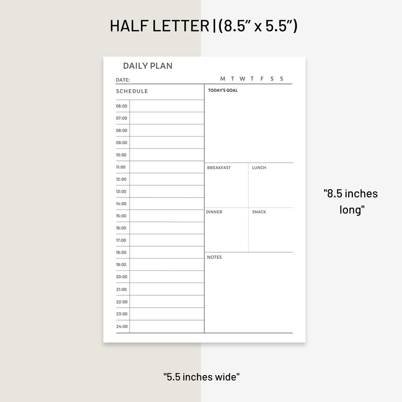 24 Hour Daily Planner Printable, Hourly Planner, Military Time Plan ...