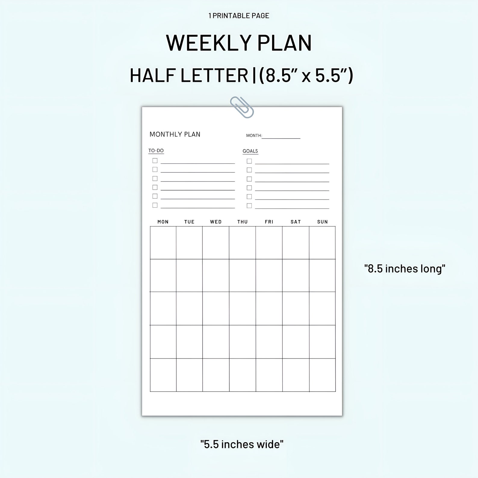 Monthly Planner Printable Monthly to Do List for Work and - Etsy