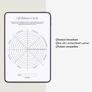 Life Balance Circle Planner Printable , Printable routine, Life balance Paper, Master Your Habits,Instant Download, A4/A5/Letter/Half Size image 8