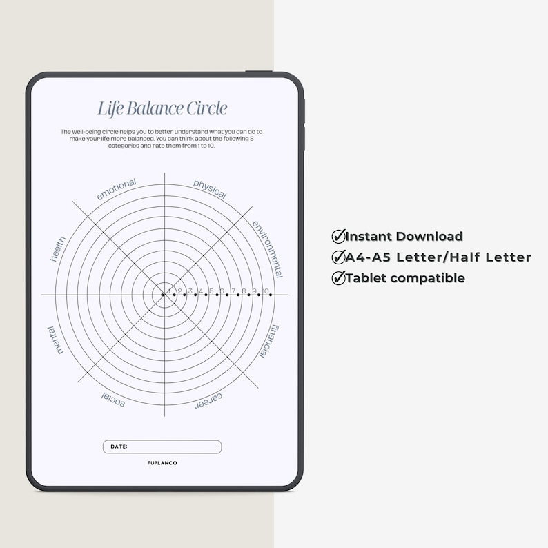 Life Balance Circle Planner Printable , Printable routine, Life balance Paper, Master Your Habits,Instant Download, A4/A5/Letter/Half Size image 8