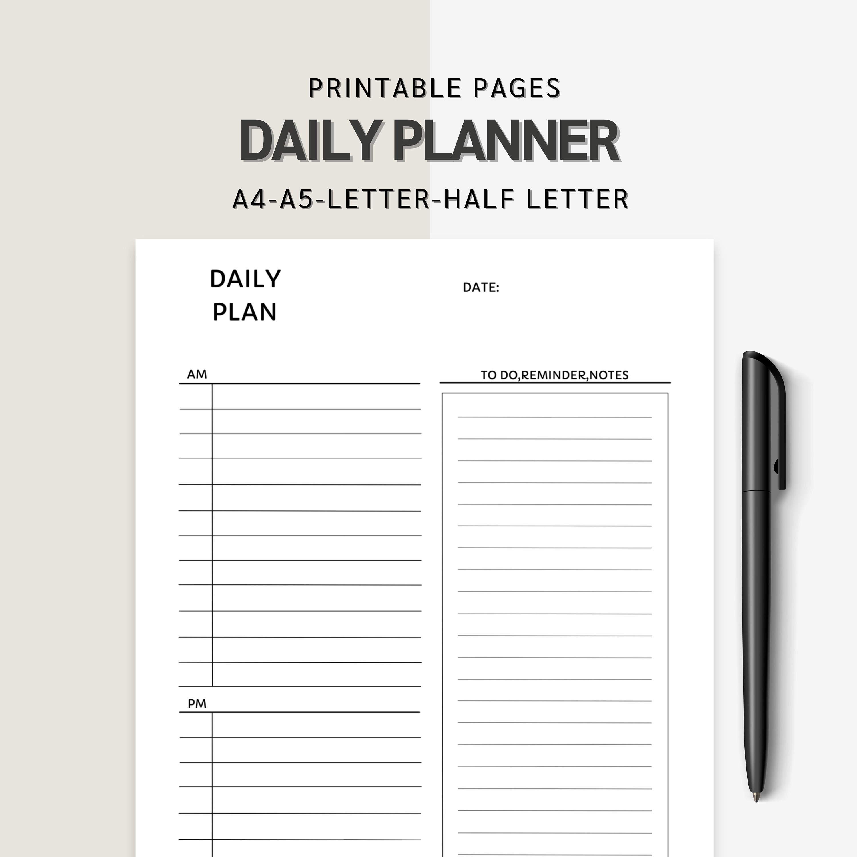 Daily Printable Planner, Desk Planner Printable, Daily Goal Planner ...