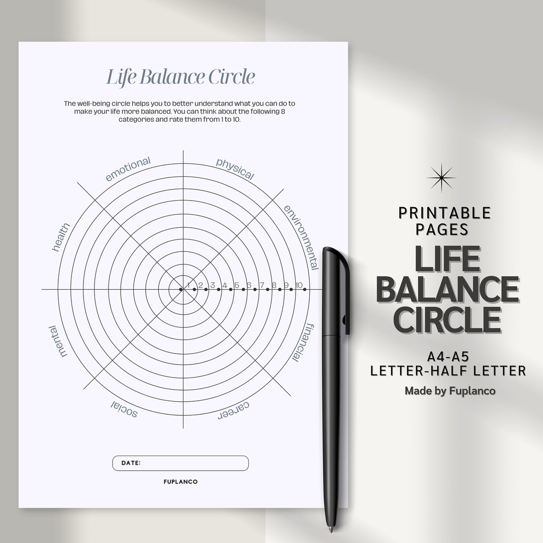 Life Balance Circle Planner Printable , Printable Routine, Life Balance ...