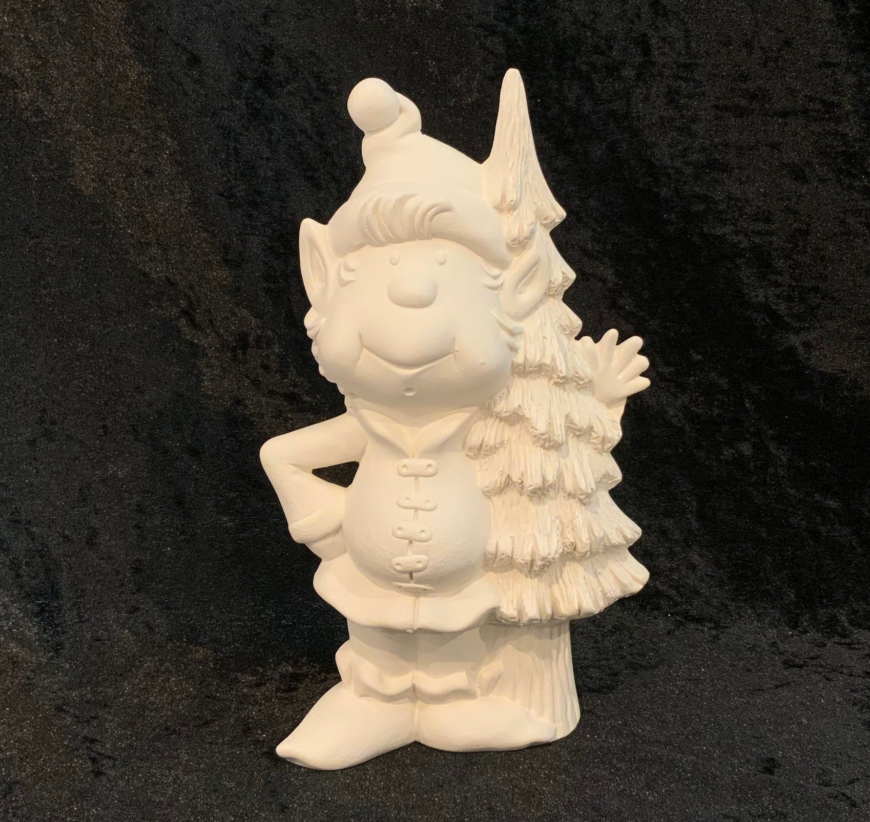 Céramique Biscuit à Peindre – Petit Ornement Elfe 5 Pouces, Blanc, Prêt à Customiser, Neuf