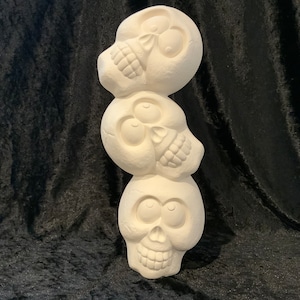 Halloween Skulls in Ceramic Bisque, Spooky Halloween Ceramics To Paint, Cute Halloween Paintable Ceramics