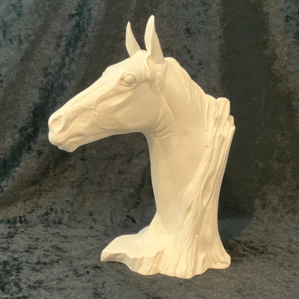 Ceramic Bisque Horse Head Statue, Doc Holiday 2734, Western Ceramics, Cowboy Ceramics, Equestrian Ceramic