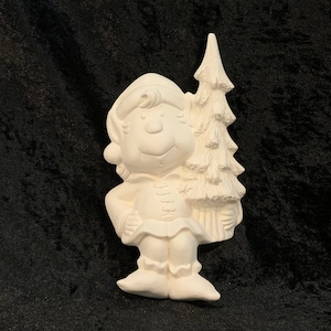 Ceramic Elf to paint, Clay Magic Peppermint Stick Elf Ceramic, Bisque, Mold Number 3389