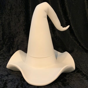 Cappello da strega in ceramica bisquit, grazioso cappello da strega di Halloween, graziosa ceramica dipingibile di Halloween