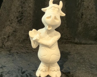 Standing Cow Ceramic Bisque, Clay Magic Mold TL 990, Cute Ceramic Cow, Farmhouse Ceramics, Unpainted Ceramics, Ceramics to Paint, DIY