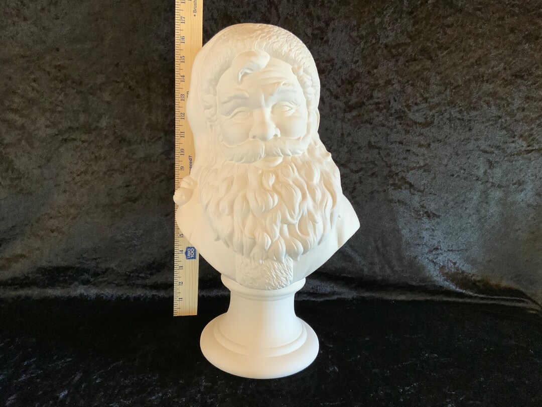 Ceramic Bisque Large Santa Bust, Christmas Santa to Paint, Christmas