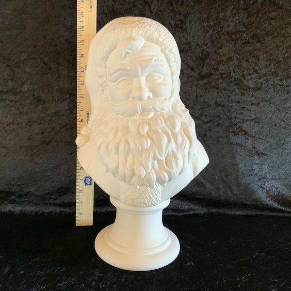 Ceramic Bisque Large Santa Bust, Christmas Santa to Paint, Christmas Ceramics, Holiday Decor