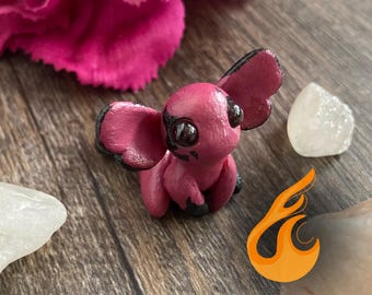 GARNET, Birthstone Dragon, OOAK Dragon, Clay Baby, January Birthstone, Gemstone Dragon, Baby Dragon, Sculpted Figurine, Clay Dragon