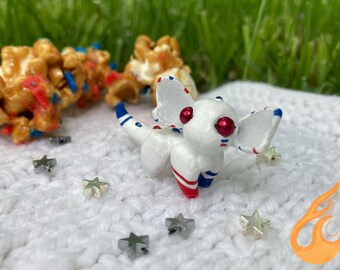 POPCORN, July 4th Dragon | Cute Miniature Sculpture Patriotic Dragon Figure Desk Buddy Tiny Decoration